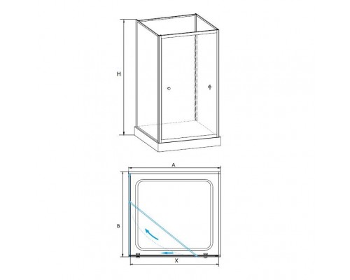 Душевая кабина RGW OLB-206, 80 x 80 см, профиль - хром