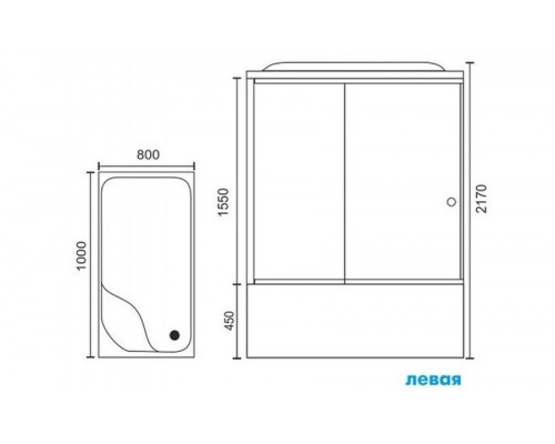 Душевая кабина Royal Bath RB8100BP3-BT-CH, 100 х 80 см, L/R