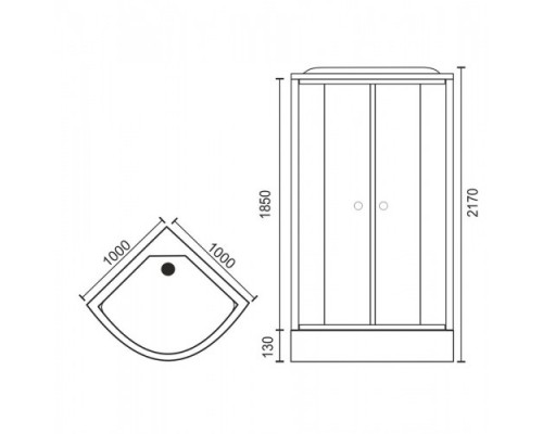 Душевая кабина Royal Bath RB100HK7-WC-CH, 100 х 100 см, стекло рифленное