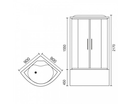 Душевая кабина Royal Bath RB90BK3-WC-CH 90 x 90 см, двери матовые, задние стенки белые, хром