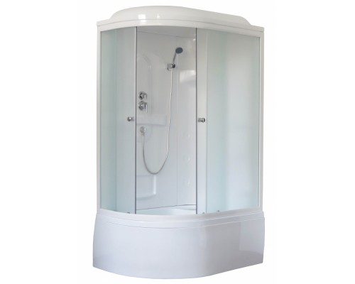 Душевая кабина Royal Bath RB8120BK2-M-L/R 120 x 80 x 217 см, двери матовые, задние стенки белые, профиль белый