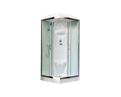 Душевая кабина Royal Bath RB90HP6-WТ-CH, 90 x 90 см, дверь прозрачная, задние стенки белые