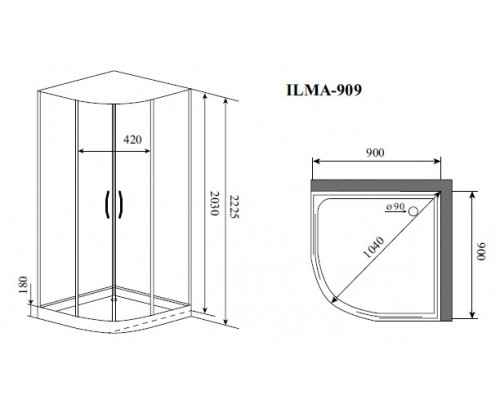 Душевая кабина Timo Premium Ilma-909, 90 х 90 см