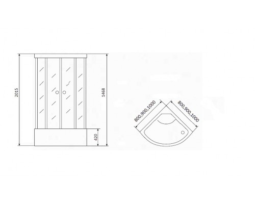 Душевая кабина Timo Eco TE-0790 P, 90 x 90 см, стекла матовые