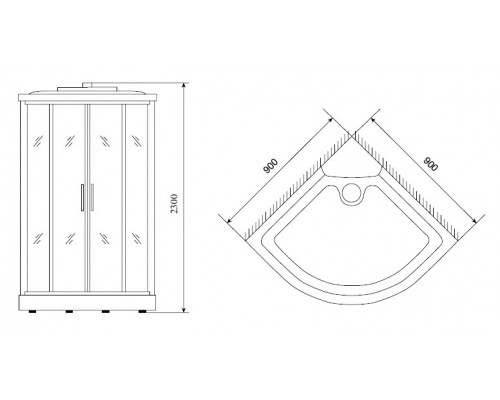 Душевая кабина Timo TL-1502 90 x 90 см (Lux)