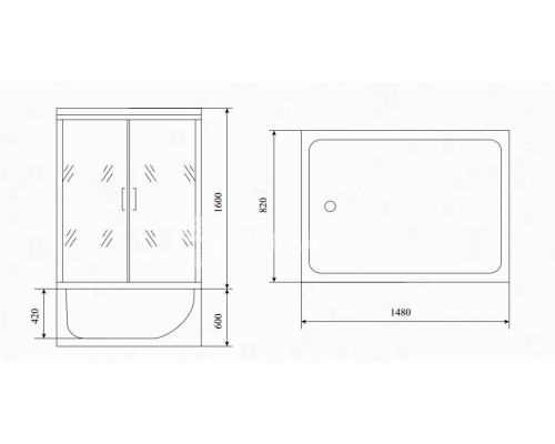 Душевая кабина Timo TL-1505 148 x 82 см (Lux)