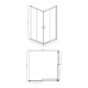 Душевой уголок Bravat Line BS090.2202A, 90 x 90 x 200 см, двери раздвижные, стекло прозрачное, хром
