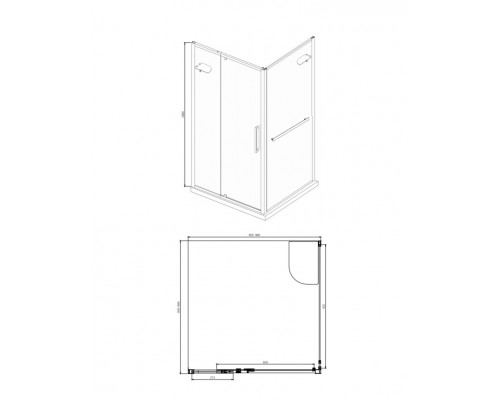 Душевой уголок Bravat Line BS090.2116A, 90 x 90 x 200 см, дверь распашная, стекло прозрачное, хром