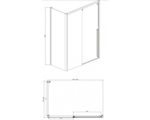 Душевой уголок Bravat Slim Line BS120.3104A, 120 x 80 x 195 см, двери раздвижные, стекло прозрачное, хром
