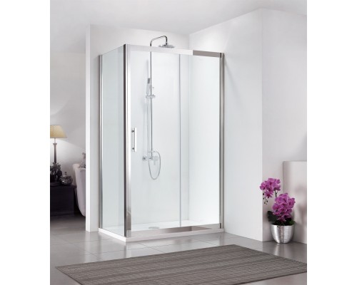 Душевой уголок Bravat Stream BS120.3103S, 80 x 120 x 200 см, дверь раздвижная, стекло прозрачное, хром