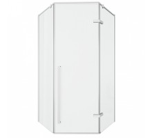 Душевой уголок Cerutti Spa C2W 100 x 100 см пятиугольный, дверь распашная, стекло прозрачное, белый, 8414