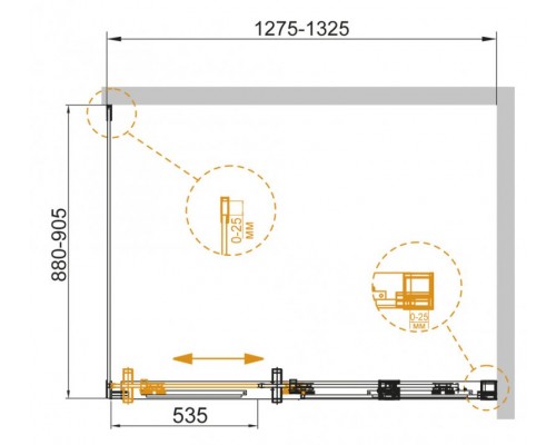 Душевой уголок Cezares Duet Soft-AH-1-130/90-C-Cr 130x90x195 см без поддона