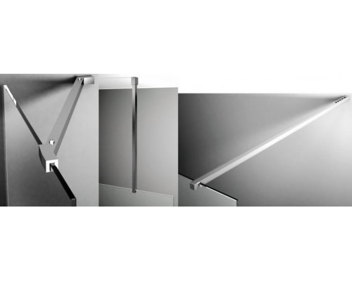 Душевой уголок Jacob Delafon Contra Walk In, 90 см, профиль черный, стекло прозрачное, E22W90-BLV