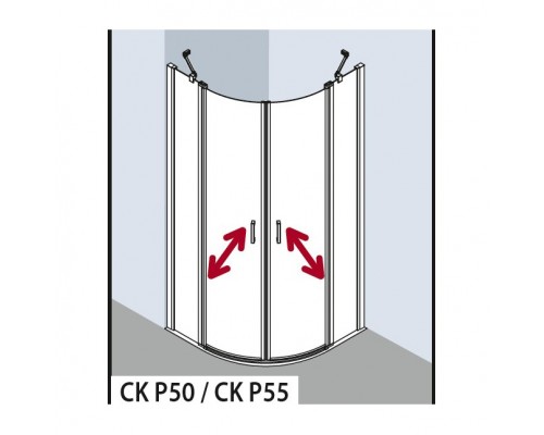 Душевой уголок Kermi Cada Xs CKP5510120VPK 100 х 100 см четверть круга, стекло прозрачное, хром