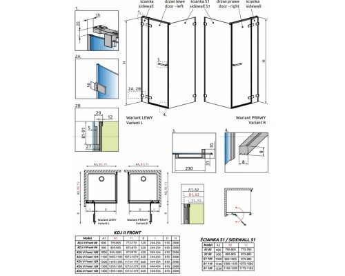 Душевой уголок Radaway Arta KDJ II R 110 х 110 см, стекло прозрачное, правое исполнение