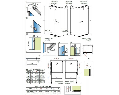 Душевой уголок Radaway Arta KDJ I 80 x 120 см, левая дверь, стекло прозрачное, профиль хром+