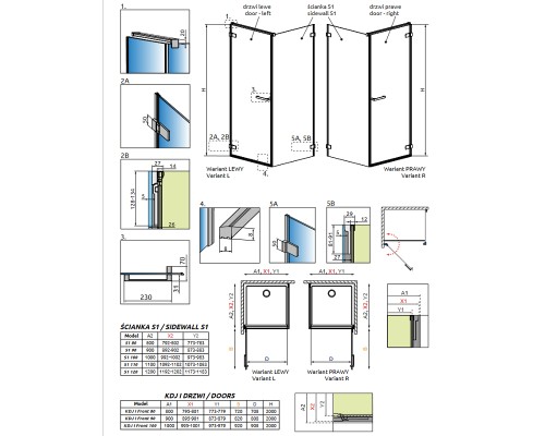 Душевой уголок Radaway Arta KDJ I 100 x 120 см, правая дверь, стекло прозрачное, профиль хром+