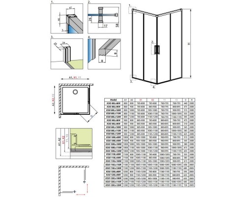 Душевой уголок Radaway Idea KDD 110 x 80 см, стекло прозрачное