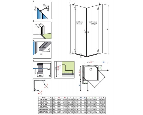 Душевой уголок Radaway Torrenta KDD 100x90, 100 x 90 х 195 см, стекло прозрачное, профиль хром, 132275-01-01