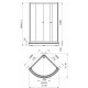Душевой уголок Радомир 100, 100 х 100 х 196 см, радиальный, стекло прозрачное/матовое