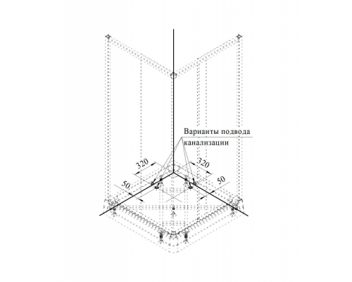 Душевой уголок Радомир 100, 100 х 100 х 196 см, квадратный, стекло прозрачное/матовое