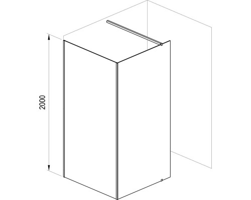 Душевой уголок Ravak Walk-In Corner, 110 x 80 см, профиль черный, витраж транспарент, GW1CD4300Z1