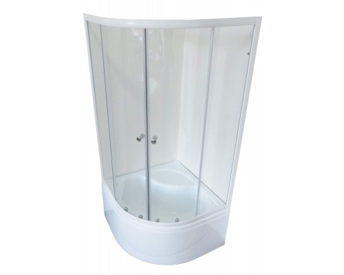 Душевой уголок Royal Bath RB100BK-T 100 х 100 x 198 см, стекло прозрачное, профиль белый