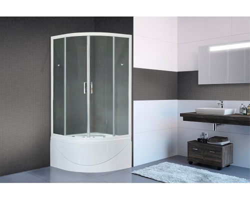 Душевой уголок Royal Bath RB100BK-T 100 х 100 x 198 см, стекло прозрачное, профиль белый