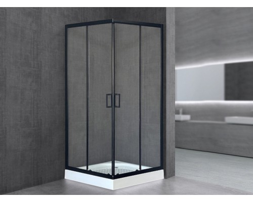 Душевой уголок Royal Bath HP, 90 х 90 х 198 см, стекло прозрачное, профиль черный, RB90HP-T-BL