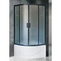 Душевой уголок Royal Bath BK, 100 х 100 х 198 см, стекло матовое, профиль черный, RB100BK-C-BL