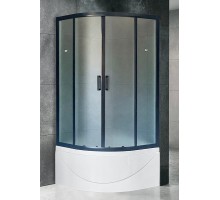 Душевой уголок Royal Bath BK, 100 х 100 х 198 см, стекло матовое, профиль черный, RB100BK-C-BL