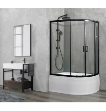 Душевой уголок Royal Bath BK, 120 х 80 х 200 см, стекло прозрачное, профиль черный, RB8120BK-T-BL L/R