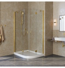 Душевой уголок Vegas Glass AFS-F Lux, 120 x 80 x 189.5 см, профиль золото, стекло прозрачное