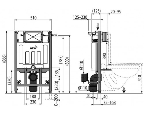 Инсталляция AlcaPlast AM101/850W