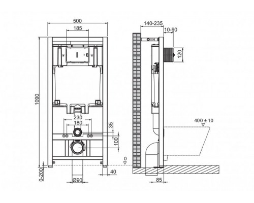 Инсталляция BelBagno BB002-80 для подвесного унитаза