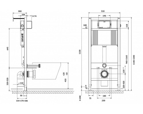 Инсталляция Cersanit Aqua Prime P 50Z для унитаза, А63476