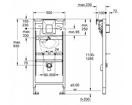 Инсталляция для писсуара Grohe Rapid U 38803001