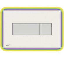 Кнопка управления AlcaPlast M1470-AEZ114 с цветной пластиной, светящаяся кнопка белая, свет радуга