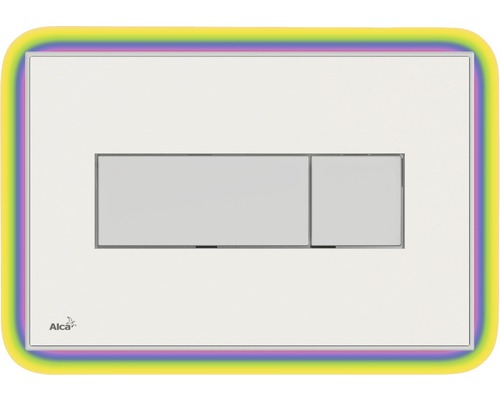 Кнопка управления AlcaPlast M1470-AEZ114 с цветной пластиной, светящаяся кнопка белая, свет радуга