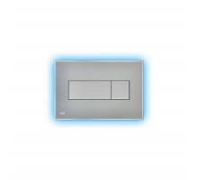 Кнопка управления AlcaPlast M1471-AEZ111 с цветной пластиной, светящаяся кнопка сталь матовая, свет голубой