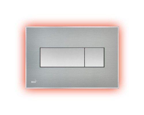 Кнопка управления AlcaPlast M1471 - AEZ113 с цветной пластиной, светящаяся кнопка сталь матовая, свет красный