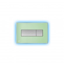 Кнопка управления AlcaPlast M1472 - AEZ111 с цветной пластиной, светящаяся кнопка зеленая, свет голубой