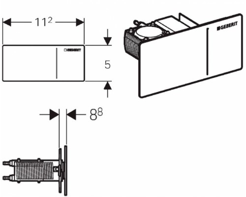 Клавиша смыва Geberit Sigma Type 70 115.630.SJ.1, черное стекло