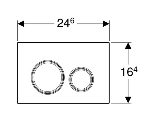 Клавиша смыва Geberit Sigma Type 21, декоративные кольца, глянцевый хром, 115.884.00.1