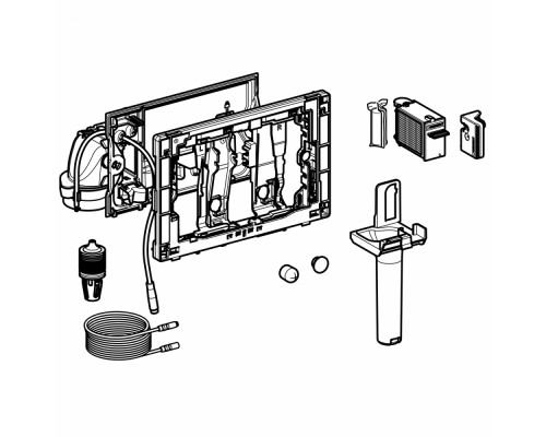 Модуль Geberit Sigma DuoFresh 115.052.BZ.1 с автоматическим пуском и приемником для палочек Geberit DuoFresh, для смывного бачка скрытого монтажа Sigma 8 см, серый ан