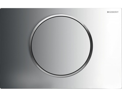 Клавиша Geberit Sigma Type 10 115.758.SN.5, одинарный смыв, кнопка,рамка-нержавеющая сталь/кольцо-глянцевый хром