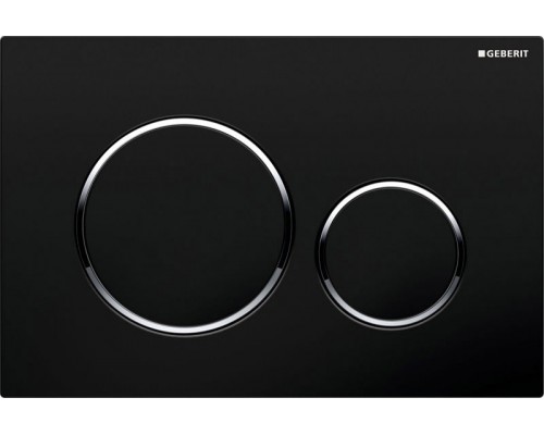 Клавиша Geberit Sigma Type 20 115.882.KM.1 рамка и кнопки: черные, обод: хром, двойной смыв
