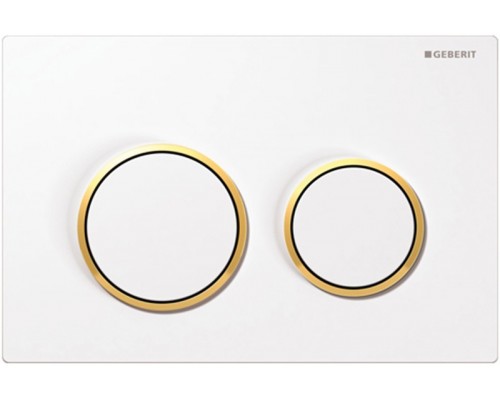 Кнопка Geberit Omega Type 20 115.085.KK.1, белая, золото
