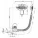 Слив-перелив AlcaPlast A516CKM Click/Clack с плоским переливом, хром