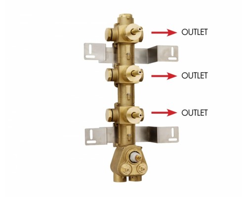 Скрытая часть Bossini Outlets для термостата HighFlow на 3 потребителя Z030202000